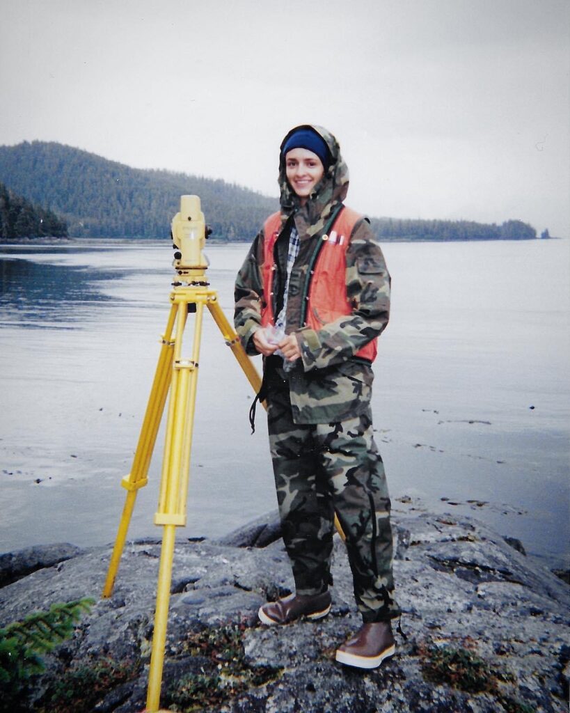 Amanda Allred working in field