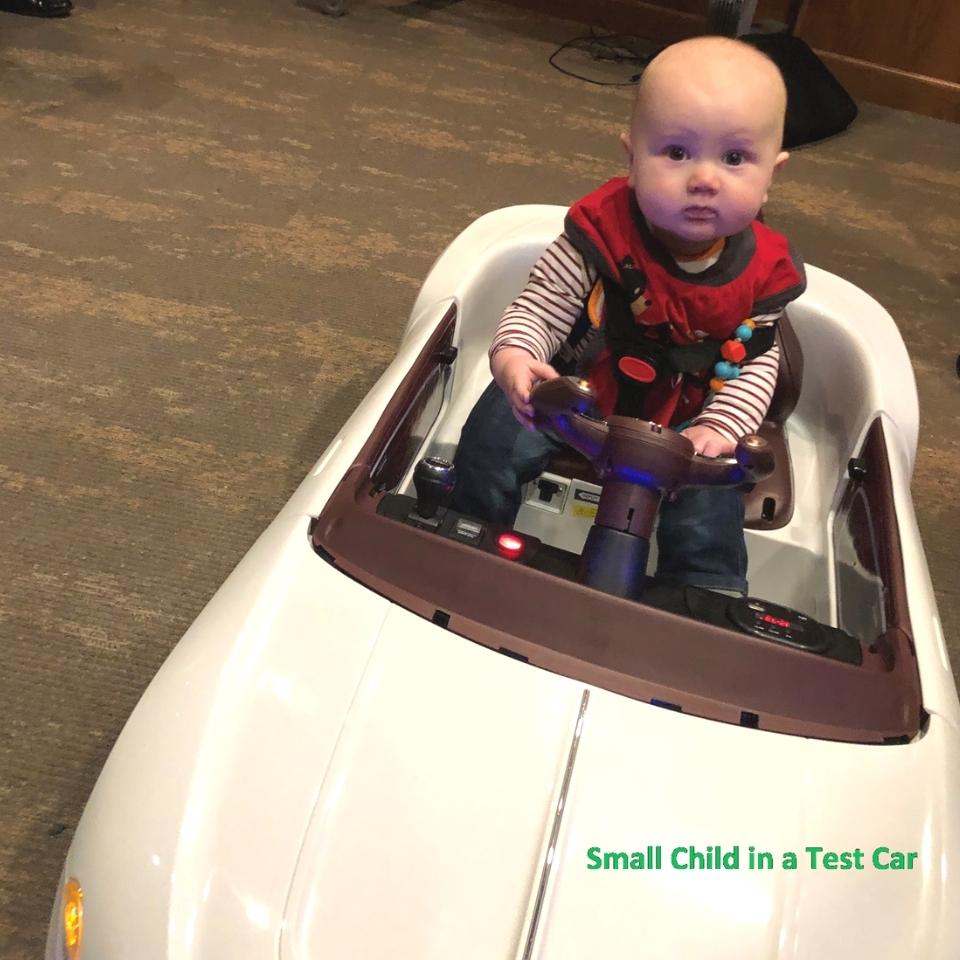 Small child in a test car