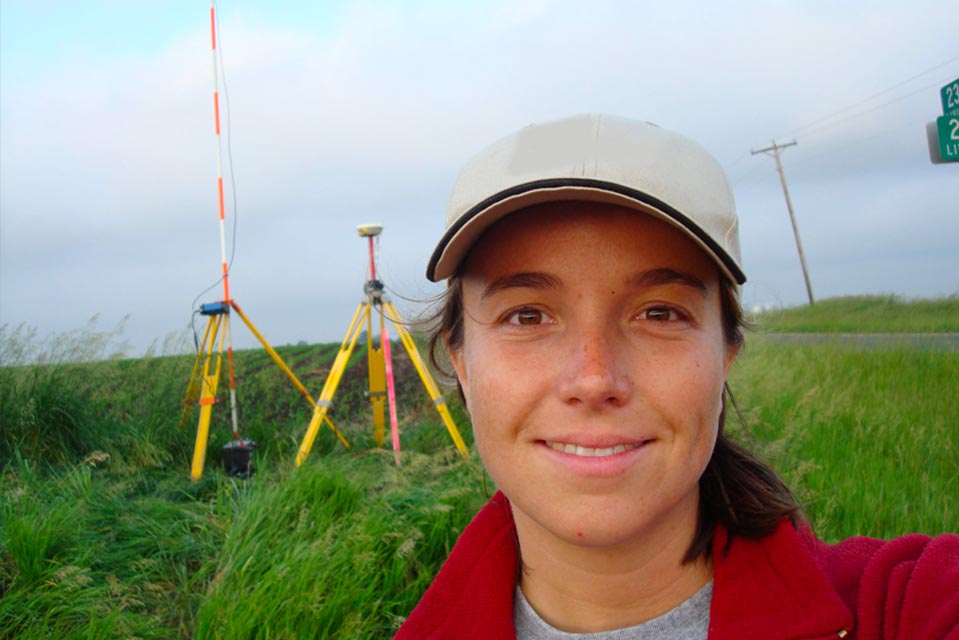 Virginia Winberg out in field